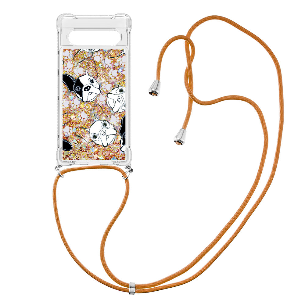 YB Quicksand Series-5 for Google Pixel 7a 5G Pattern Printing TPU Back Cover Liquid Quicksand Phone Anti-drop Case with Lanyard YB Quicksand Series-5 for Google Pixel 7a 5G Pattern Printing TPU Back Cover Liquid Quicksand Phone Anti-drop Case with Lanyard